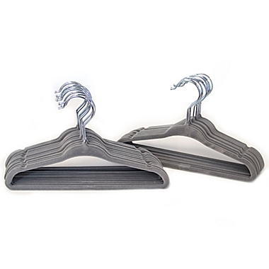Closet Complete&reg; 25-count Kids Velvet Hangers in Grey. View a larger version of this product image.