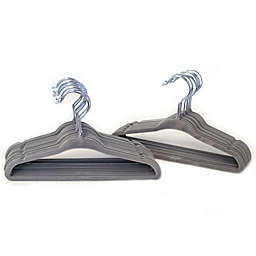 Closet Complete® 25-count Kids Velvet Hangers in Grey