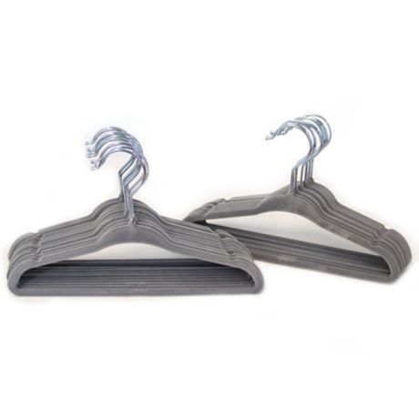 Closet Complete 25 Count Kids Velvet Hangers In Grey Bed Bath