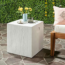 Safavieh Cube Concrete Accent Table in Ivory