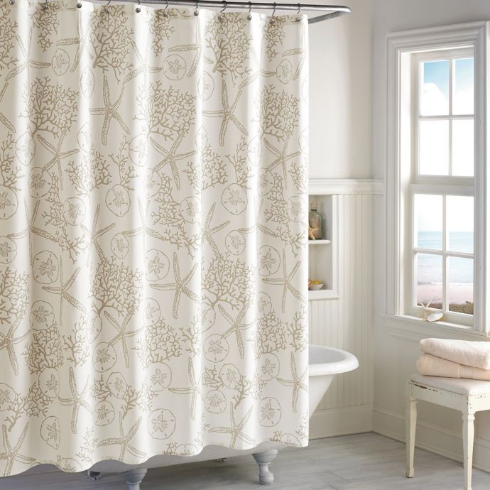 Sandy Bay Shower Curtain in Ivory Bed Bath & Beyond