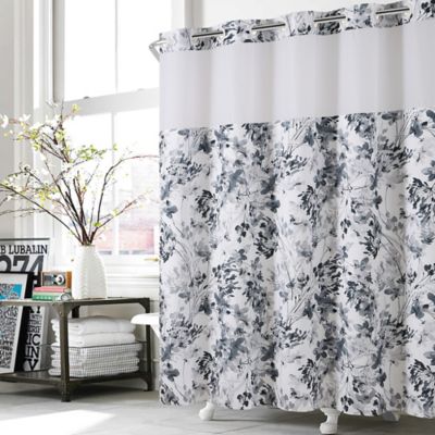 Watercolor Fl Shower Curtain In, Black And White Shower Curtains