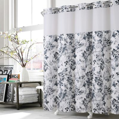 black white shower curtain