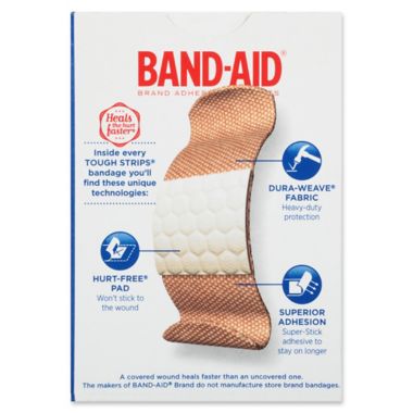 Johnson & Johnson&reg; Band-Aid&reg; 20-Count Tough-Strips Adhesive Bandages. View a larger version of this product image.