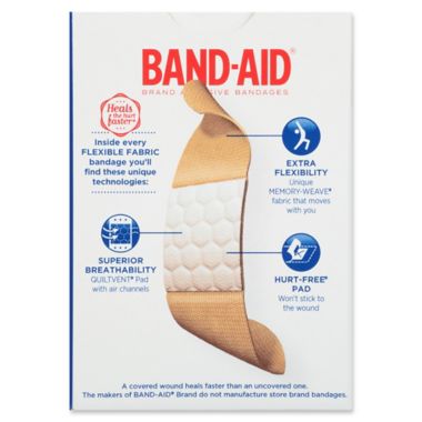 Johnson & Johnson&reg; 30-Count Band-Aid&reg; Assorted Flex Fabric Bandages. View a larger version of this product image.