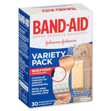 Johnson & Johnson&reg; Band-Aid&reg; 30-Count Adhesive Bandages Assorted Variety Pack. View a larger version of this product image.
