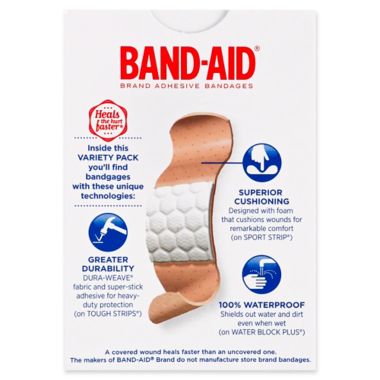 Johnson & Johnson&reg; Band-Aid&reg; 30-Count Adhesive Bandages Assorted Variety Pack. View a larger version of this product image.