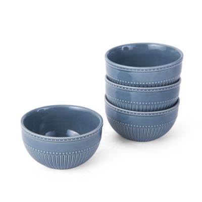 Mikasa&reg; Italian Countryside Accents Fluted Fruit Bowls in Blue (Set of 4)