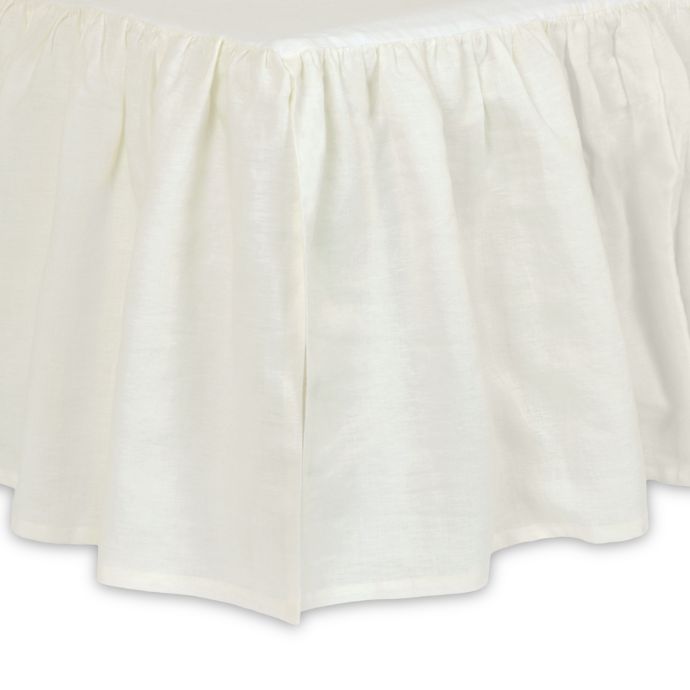 Just Born Keepsake Washed Linen Crib Skirt In Ivory Bed Bath