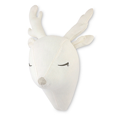 Just Born&reg; Keepsake Plush Deer Head Wall Art in White. View a larger version of this product image.