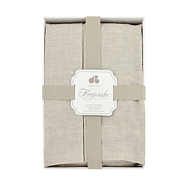 Just Born&reg; Keepsake Washed Linen Crib Skirt in Flax. View a larger version of this product image.