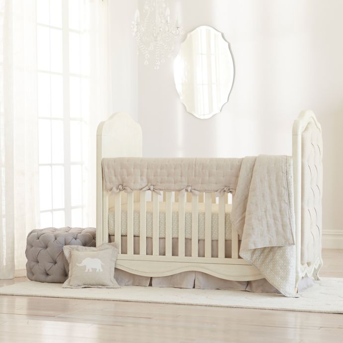 Just Born Keepsake Linen Crib Bedding Collection In Flax Bed