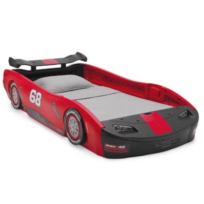 Delta Children Turbo Race Car Twin Bed in Red