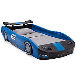 Delta Children Turbo Race Car Twin Bed in Blue