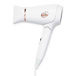 T3 Featherweight Compact Folding Hair Dryer with Dual Voltage in White/Rose Gold