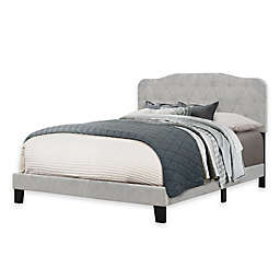 Hillsdale Nicole King Upholstered Panel Bed in Grey