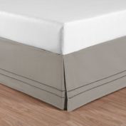 LinenWeave Hemstitch Twin Bed Skirt in Grey