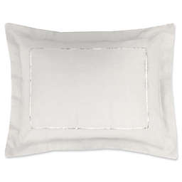 LinenWeave Hemstitch Standard Pillow Sham in White