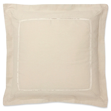 LinenWeave Hemstitch European Pillow Sham in Stone. View a larger version of this product image.