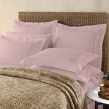 LinenWeave Hemstitch European Pillow Sham in Blush. View a larger version of this product image.