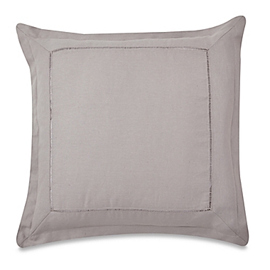 LinenWeave Hemstitch European Pillow Sham in Grey. View a larger version of this product image.