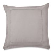 LinenWeave Hemstitch European Pillow Sham in Grey