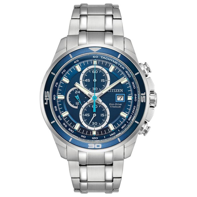 Citizen Eco-Drive Ti+IP Men's 43mm Chronograph Bracelet ...