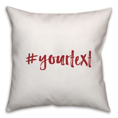 Designs Direct Brush Stroke Hashtag Square Throw Pillow in Red