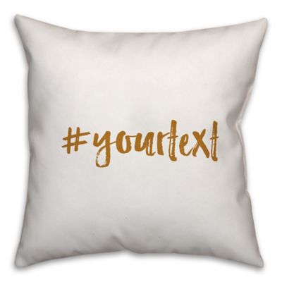 Designs Direct Brush Stroke Hashtag Square Throw Pillow in Yellow
