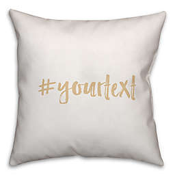 Designs Direct Brush Stroke Hashtag Square Throw Pillow in White