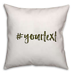 Designs Direct Brush Stroke Hashtag Square Throw Pillow in Green