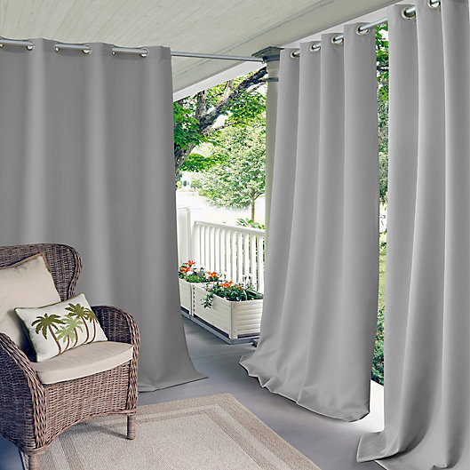 Alternate image 1 for Elrene Connor 84-Inch Indoor/Outdoor Grommet Top Window Curtain Panel in Grey (Single)