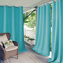 Elrene Connor 108-Inch Indoor/Outdoor Grommet Top Curtain Panel in Turquoise (Single)