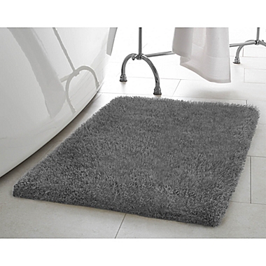 Claudia Plush Shag 24-Inch x 36-Inch Bath Rug in Charcoal. View a larger version of this product image.