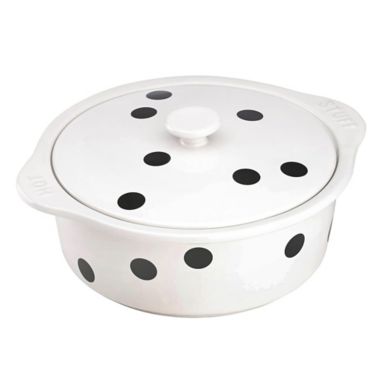 kate spade new york All in Good Taste Deco Dot Casserole with Lid in  Black/White | Bed Bath & Beyond