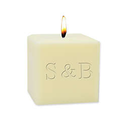 Carved Solutions Eco-Luxury Unscented Ampersand Initials Soy Wax Pillar Candle in Ivory