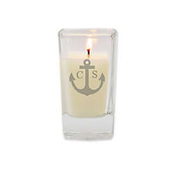 Carved Solutions Eco-Luxury Unscented Anchor Monogram Soy Wax Glass Votive Candle