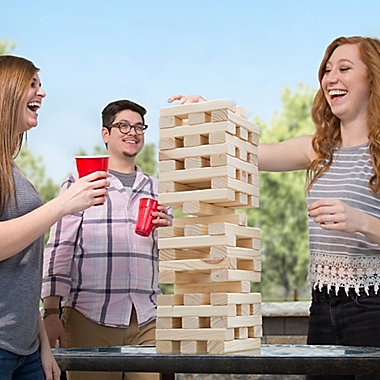 Hey! Play! 8-Inch Giant Wooden Blocks Tower Stacking Game. View a larger version of this product image.