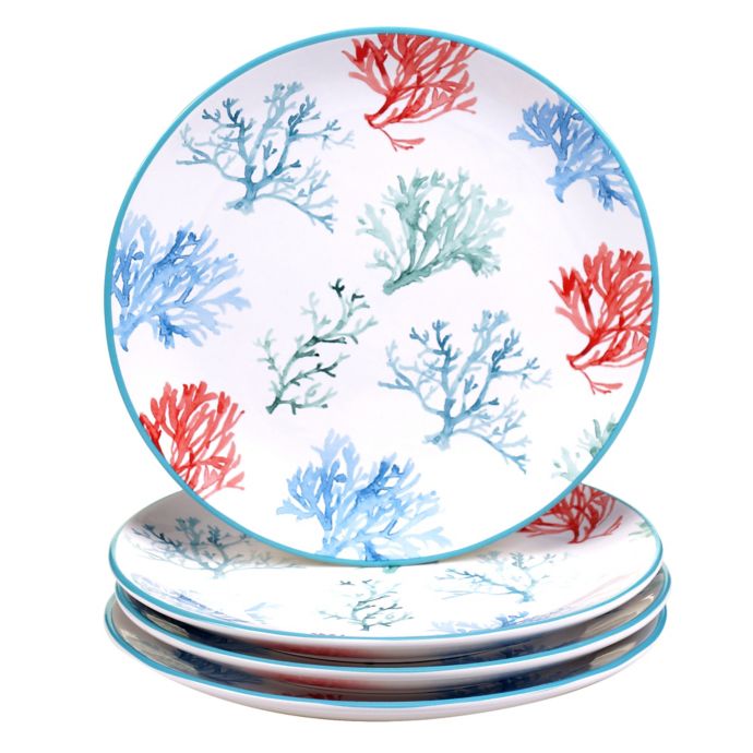 coral party plates