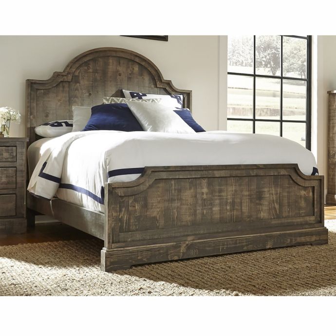 Meadow Complete Panel Bed In Weathered Grey
