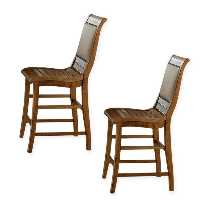 Willow Upholstered Counter Dining Chairs in Distressed ...