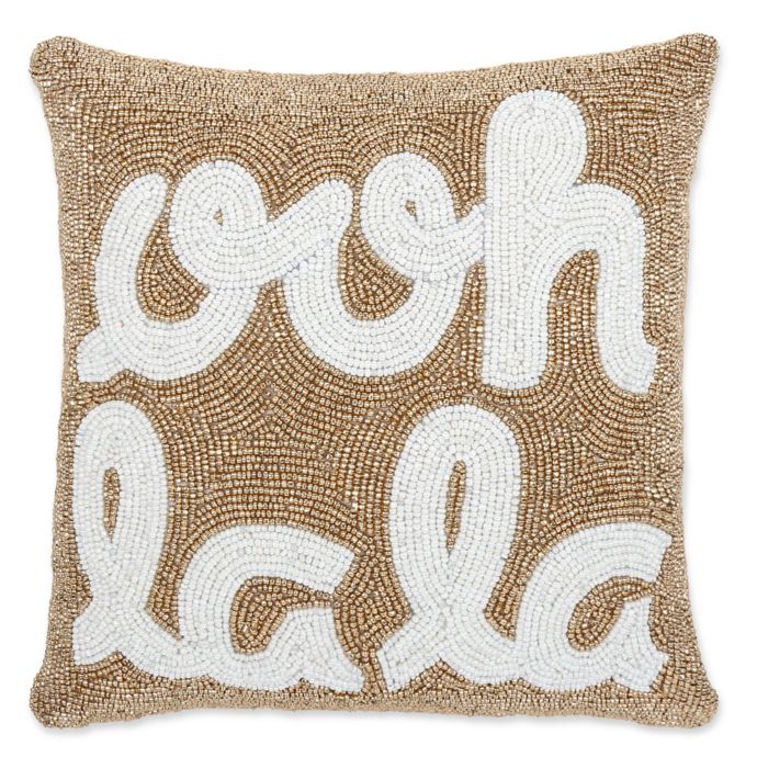 Ooh La La Beaded Square Throw Pillow In Gold Bed Bath Beyond