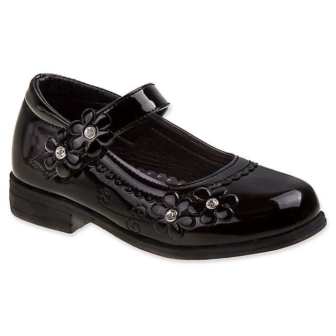 Laura Ashley® Dress Shoe with Flower Accent in Black Patent Leather ...