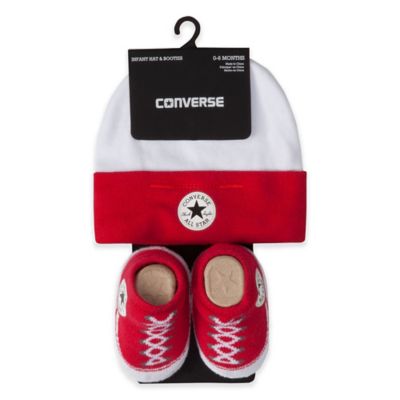 Converse Hat and Bootie Set in Red | buybuy BABY