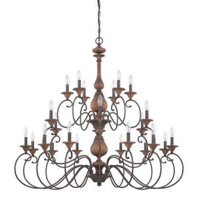 Quoizel Auburn 24-Light Chandelier in Rustic Black