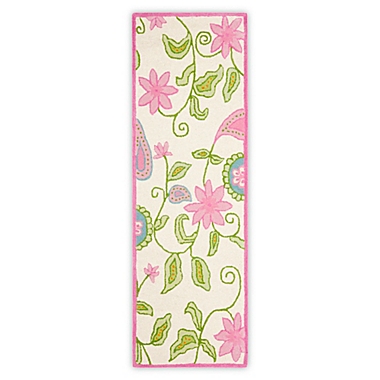 Safavieh Kids&reg; Floral Vine 2-Foot 3-Inch x 9-Foot Runner in Ivory/Pink. View a larger version of this product image.