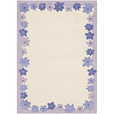 Safavieh Kids&reg; Floral Border Area Rug in Ivory/Blue. View a larger version of this product image.