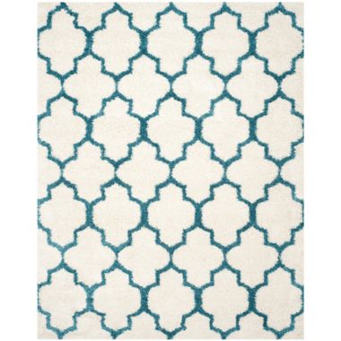 Safavieh Kids&reg; Trellis Sketch 8-Foot x 10-Foot Shag Area Rug in Ivory/Blue. View a larger version of this product image.