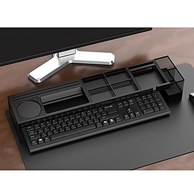 Mind Reader Axel Desk Organizer with Charging Station in Black. View a larger version of this product image.