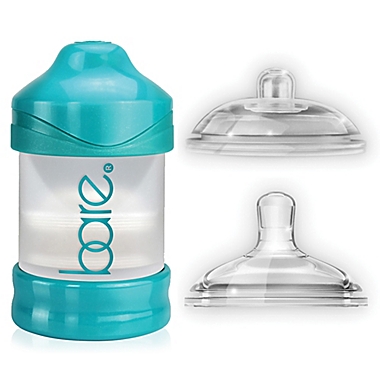BARE&reg; 4 oz. Polypropylene Air-Free Bottle w/Easy-Latch and Perfe-Latch Nipples in Turquoise. View a larger version of this product image.